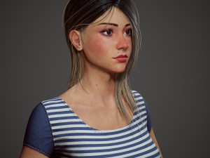 girl in shorts Modelo 3D