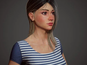 girl in shorts 3D Model