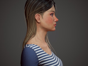 girl in shorts Modelo 3D