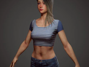 girl in shorts 3D Model