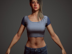 girl in shorts Modelo 3D