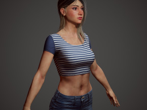 girl in shorts Modelo 3D