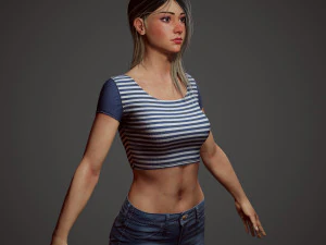 girl in shorts 3D Model