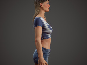 girl in shorts Modelo 3D