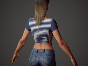 girl in shorts Modelo 3D