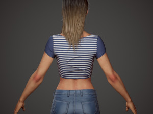 girl in shorts Modelo 3D