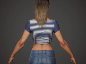girl in shorts 3D Model