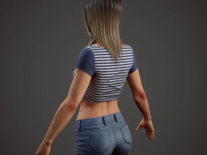 girl in shorts 3D Model