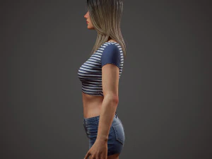 girl in shorts 3D Model