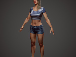girl in shorts Modelo 3D