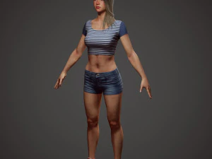girl in shorts 3D Model