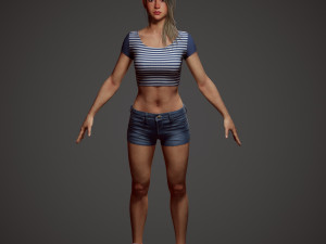 girl in shorts Modelo 3D