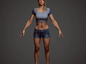 girl in shorts 3D Model