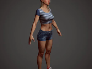 girl in shorts 3D Model