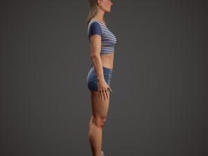girl in shorts Modelo 3D