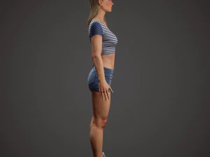girl in shorts 3D Model