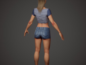 girl in shorts Modelo 3D