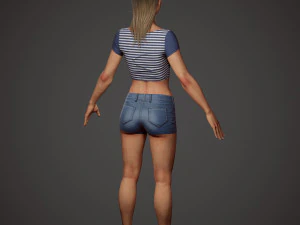 girl in shorts 3D Model