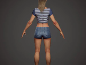 girl in shorts 3D Model