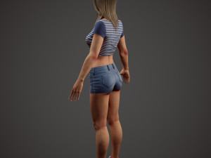 girl in shorts Modelo 3D