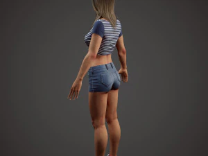 girl in shorts 3D Model
