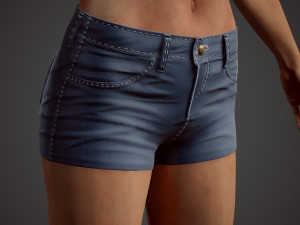 girl in shorts Modelo 3D