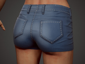 girl in shorts Modelo 3D