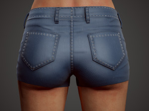 girl in shorts Modelo 3D