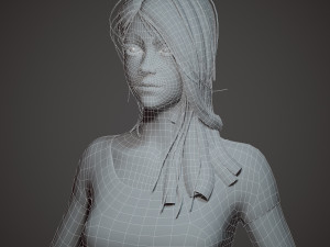 girl in shorts Modelo 3D