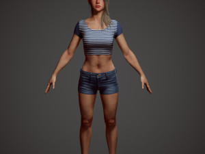girl in shorts Modelo 3D