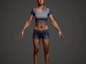 girl in shorts 3D Model