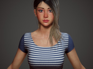girl in shorts Modelo 3D