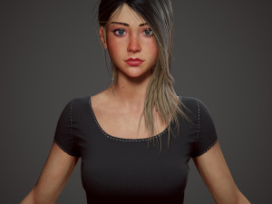 girl in shorts Modelo 3D