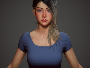 girl in shorts Modelo 3D