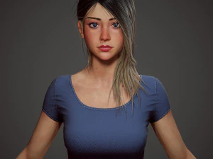 girl in shorts 3D Model