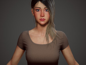 girl in shorts Modelo 3D