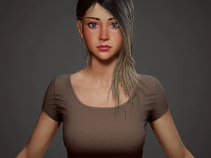 girl in shorts 3D Model