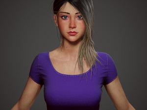 girl in shorts Modelo 3D