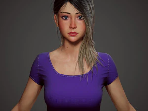 girl in shorts 3D Model