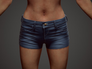 girl in shorts Modelo 3D