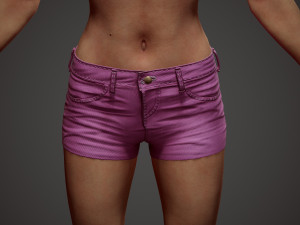 girl in shorts Modelo 3D