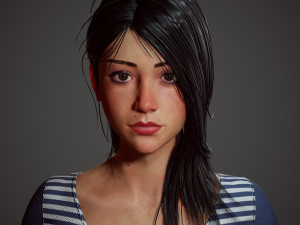 girl in shorts Modelo 3D