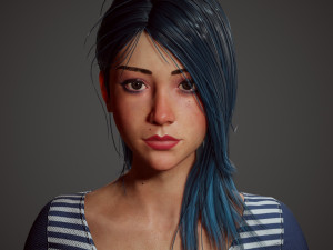 girl in shorts Modelo 3D