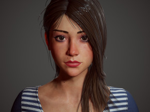 girl in shorts Modelo 3D