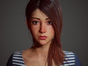 girl in shorts Modelo 3D