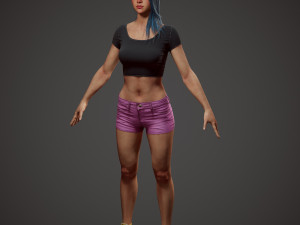 girl in shorts Modelo 3D