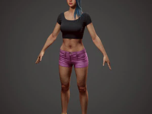 girl in shorts 3D Model