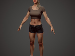 girl in shorts Modelo 3D