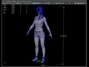 girl in shorts Modelo 3D