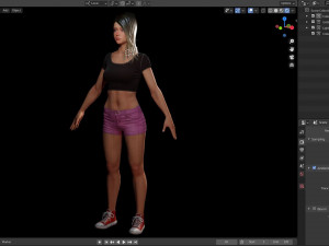 girl in shorts Modelo 3D